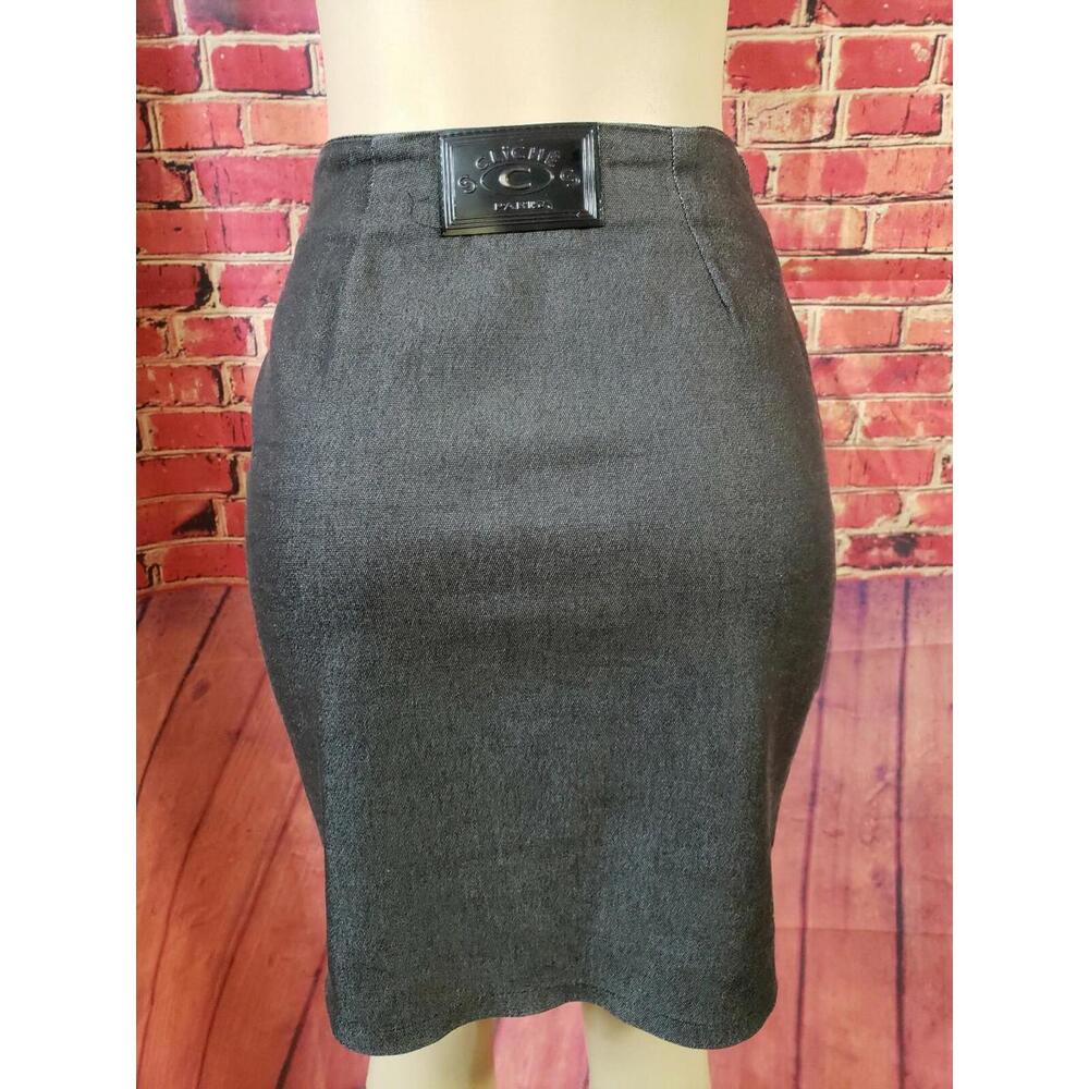 Cliche Paris SINEM Women's Black VTG Zippered Made In France Skirt Size 1